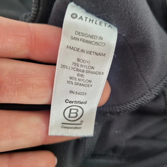 ATHLETA Barre Skinny Flare Split Hem Yoga Pants Leggings Black Powervita small T - Picture 5 of 8